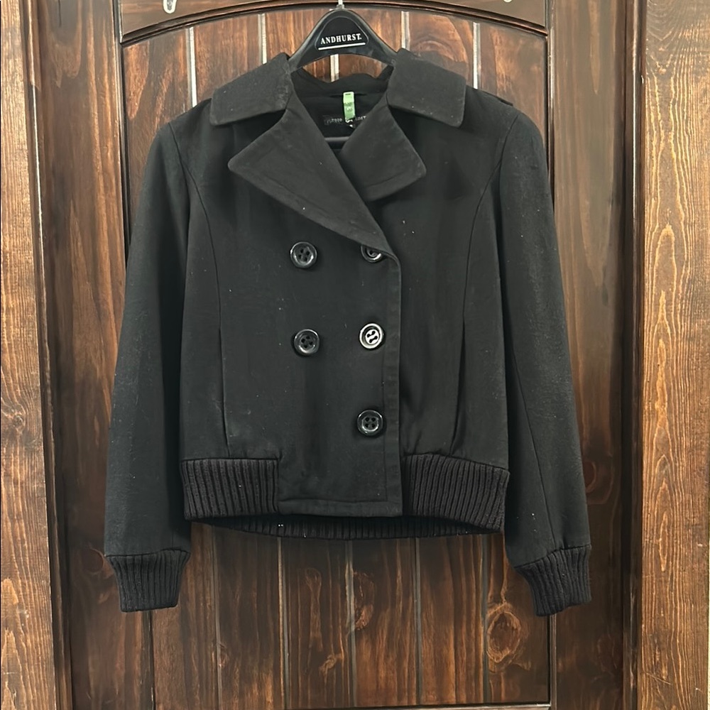 Black Double-Breasted Women's Jacket